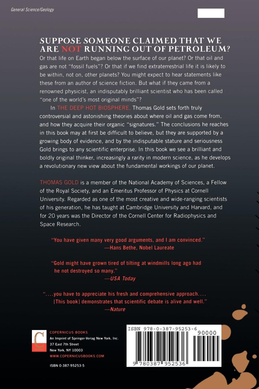 Rückseitencover The Deep Hot Biosphere