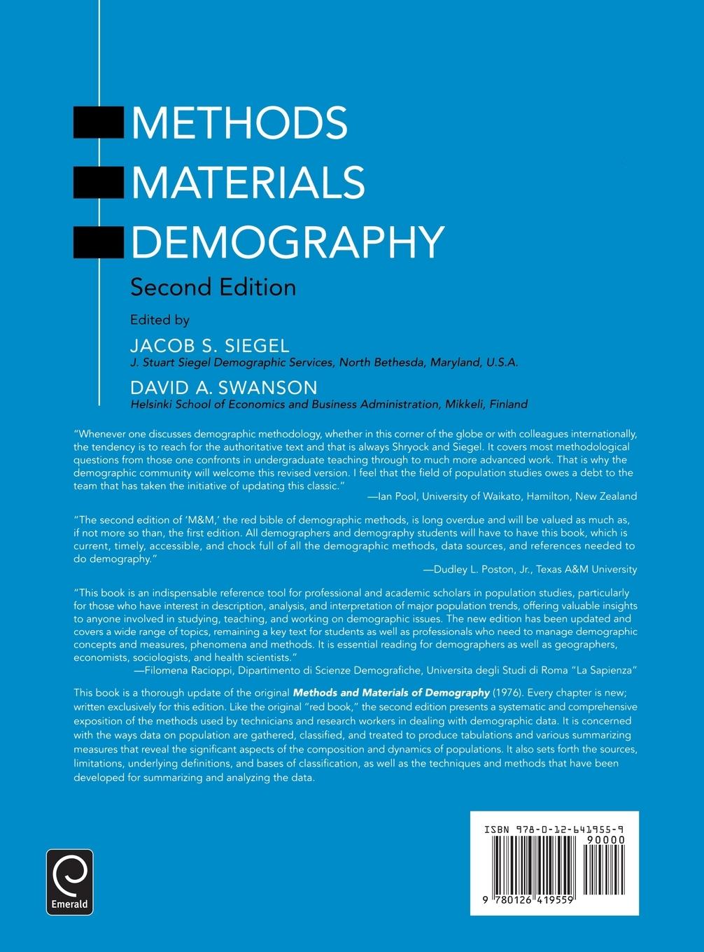 Rückseitencover The Methods and Materials of Demography