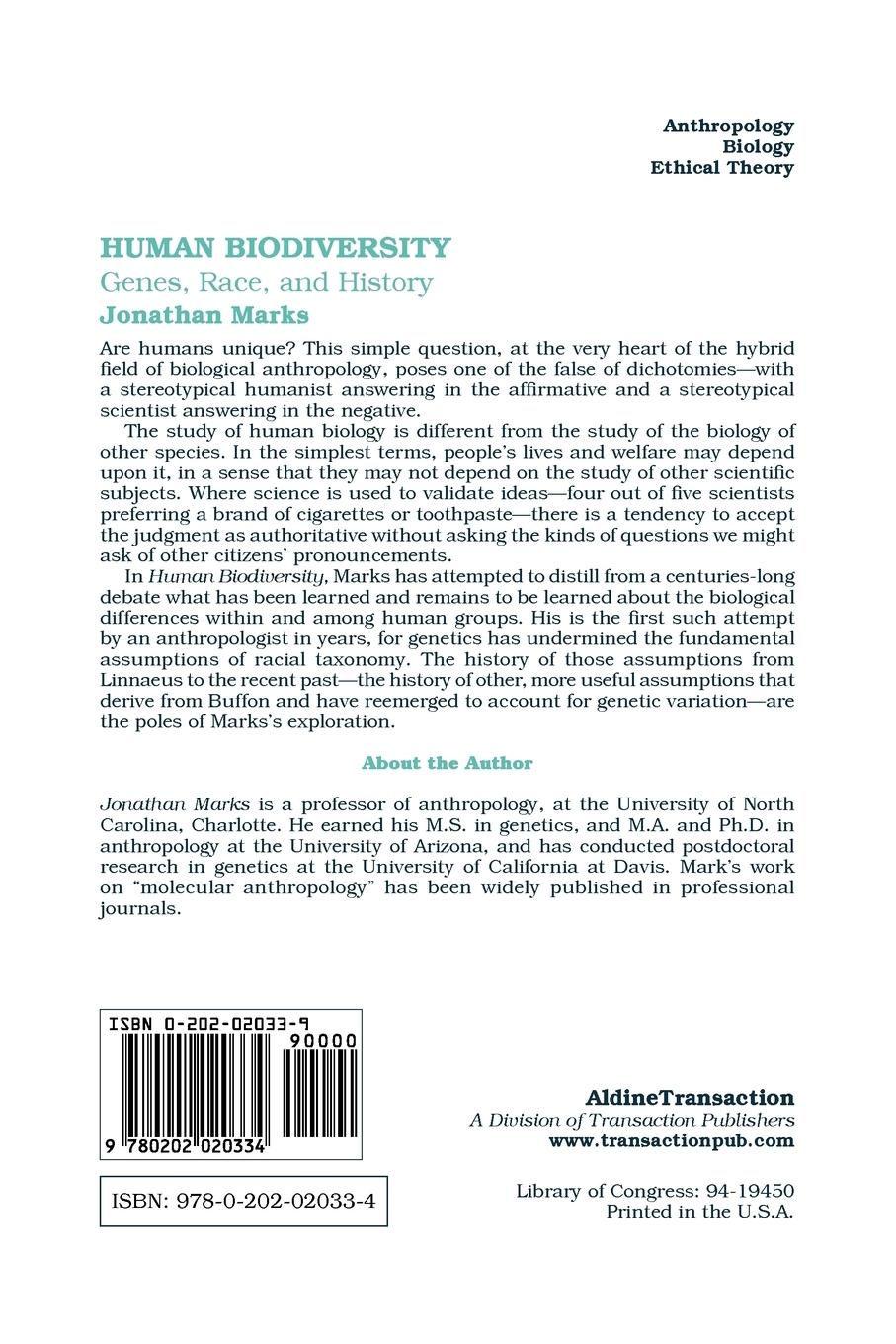 Rückseitencover Human Biodiversity