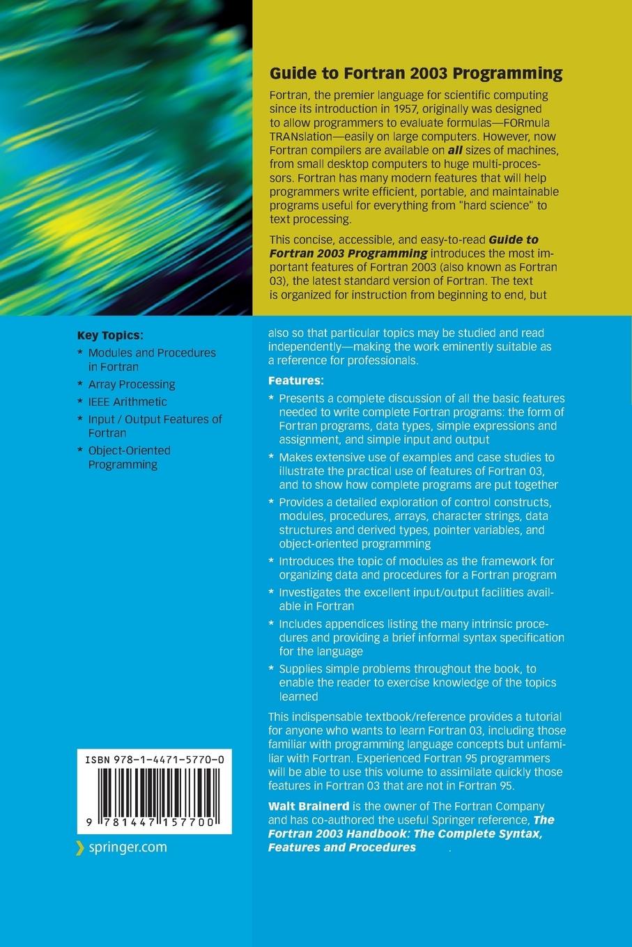 Rückseitencover Guide to Fortran 2003 Programming