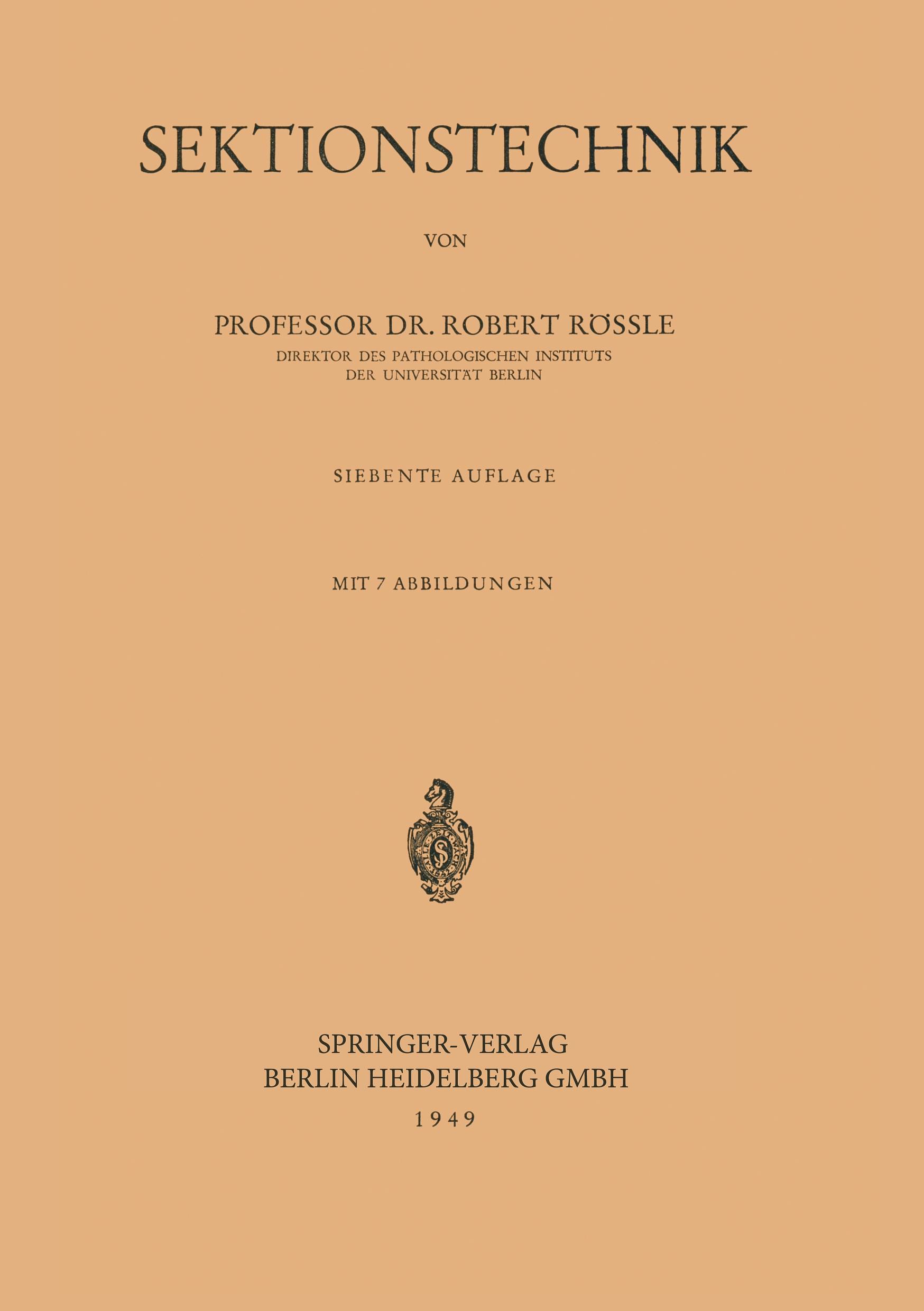 Vorderes Coverbild Sektionstechnik