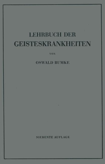 Vorderes Coverbild Lehrbuch der Geisteskrankheiten