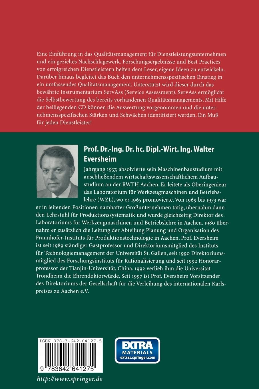 Rückseitencover Qualitätsmanagement für Dienstleister