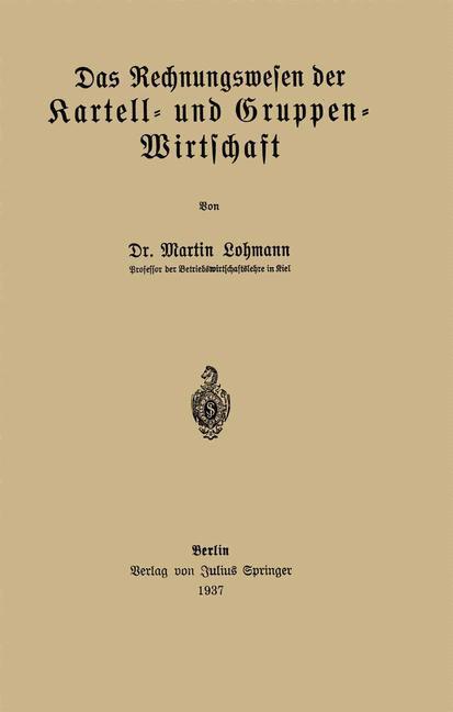 Vorderes Coverbild Das Rechnungswesen der Kartell- und Gruppen-Wirtschaft