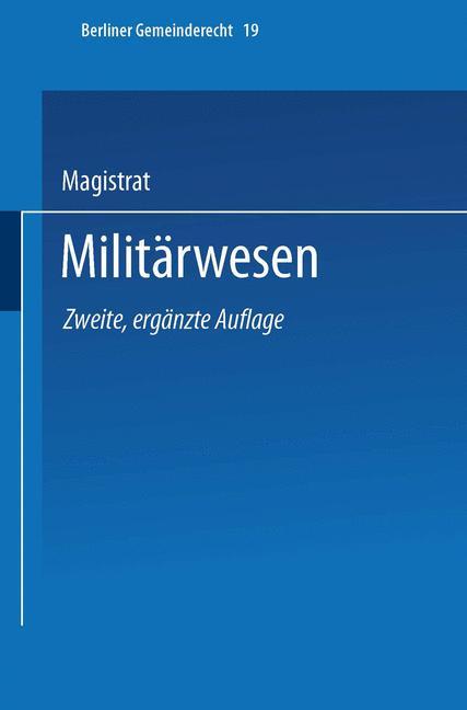 Vorderes Coverbild Militärwesen