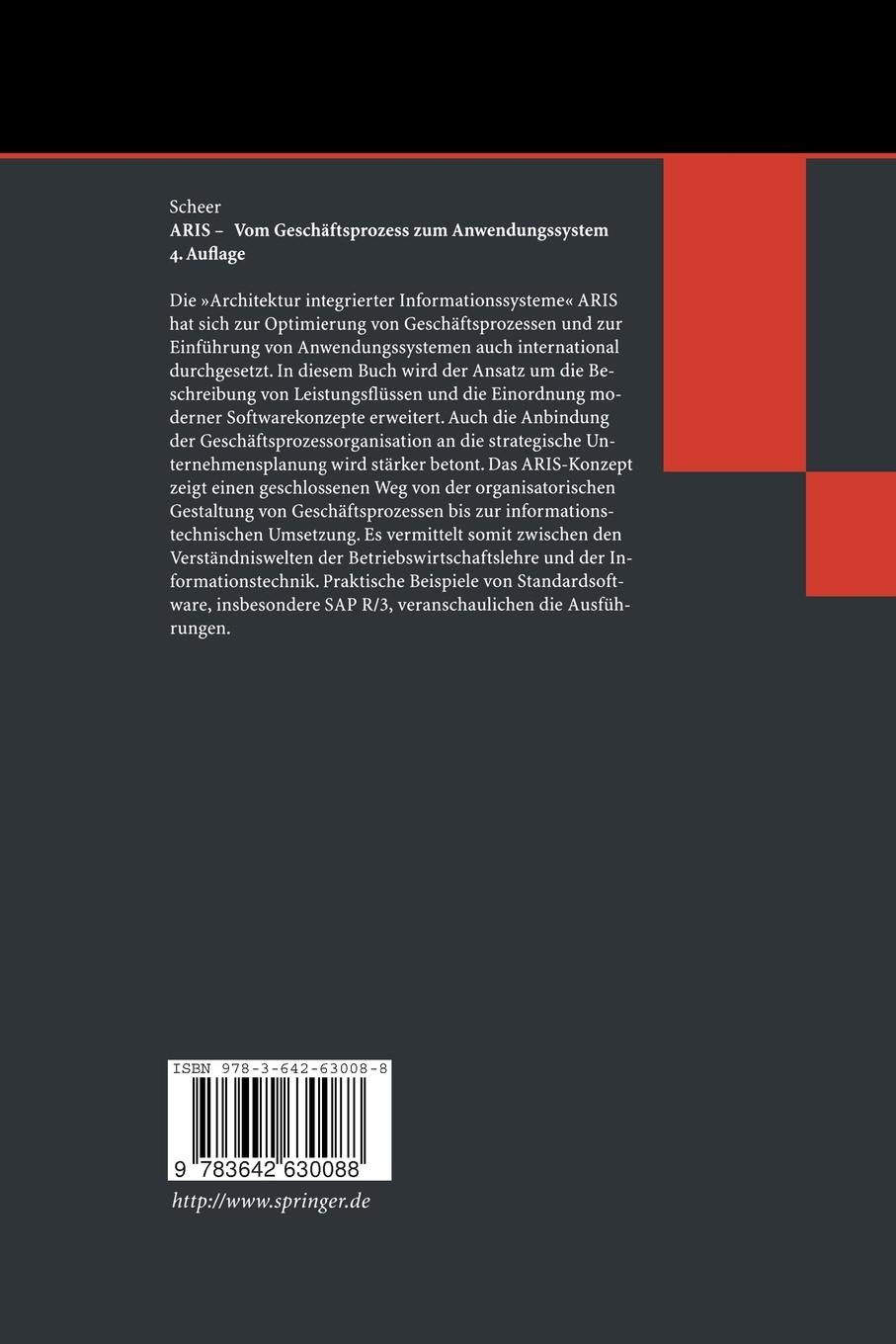 Rückseitencover ARIS - Vom Geschäftsprozess zum Anwendungssystem