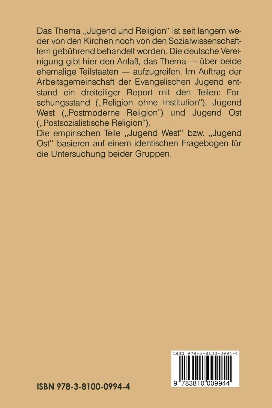 Rückseitencover Postmoderne Religion