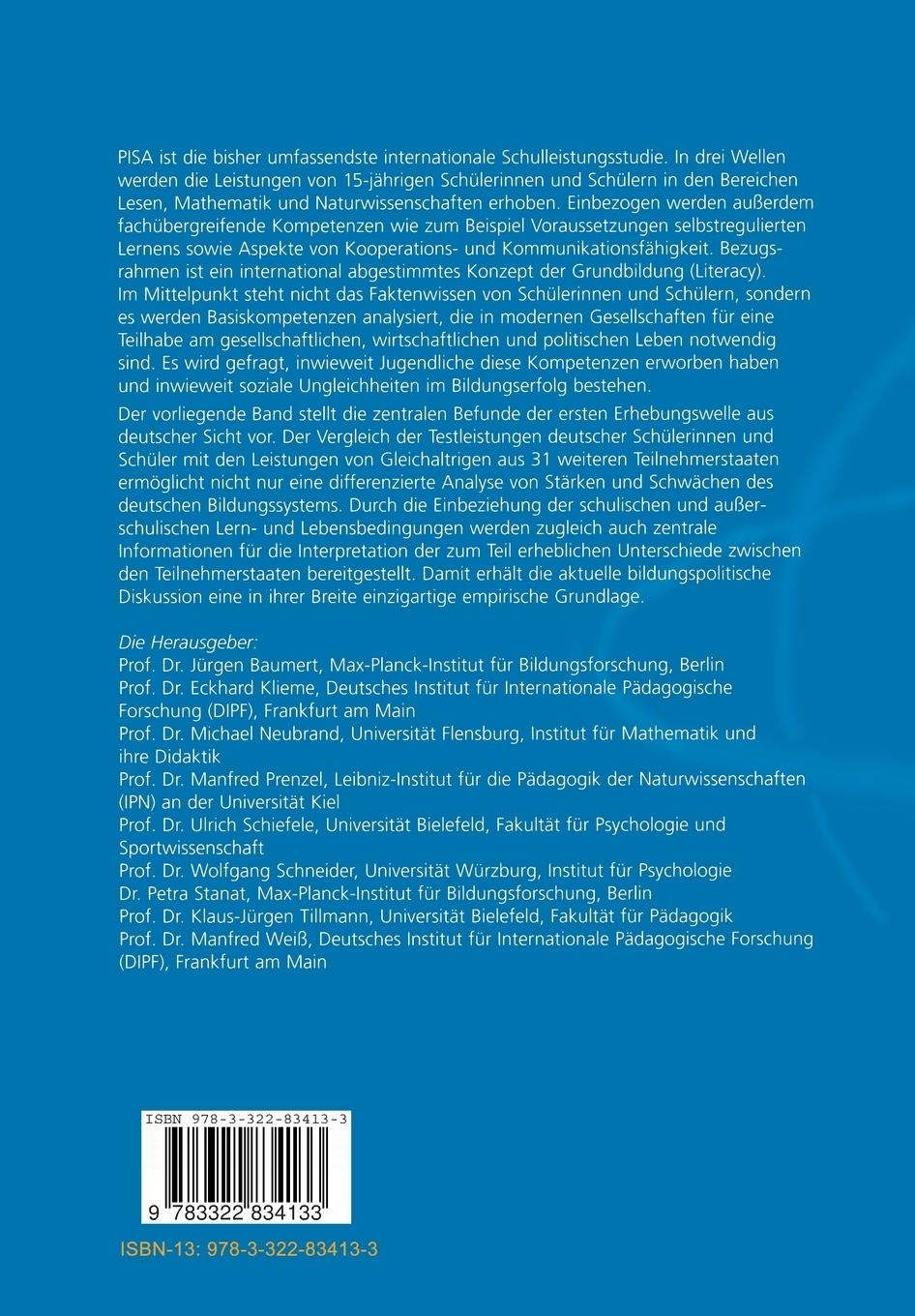 Rückseitencover PISA 2000