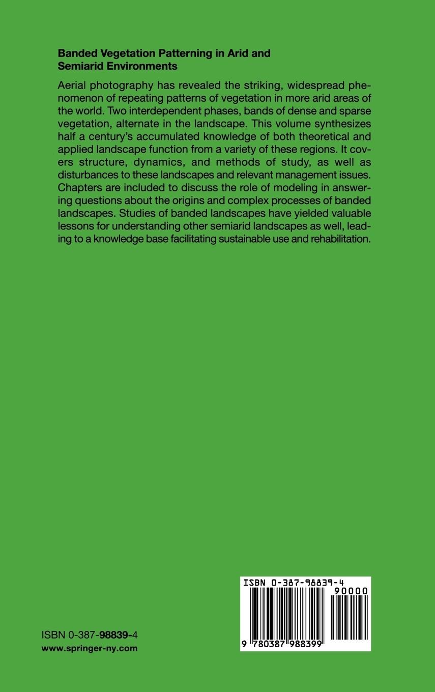Rückseitencover Banded Vegetation Patterning in Arid and Semiarid Environments