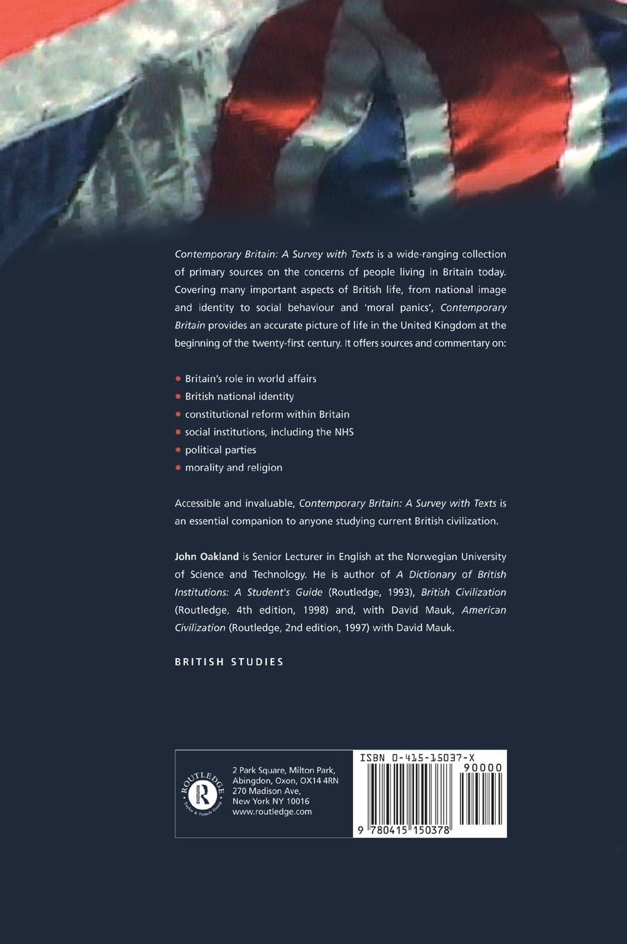 Rückseitencover Contemporary Britain