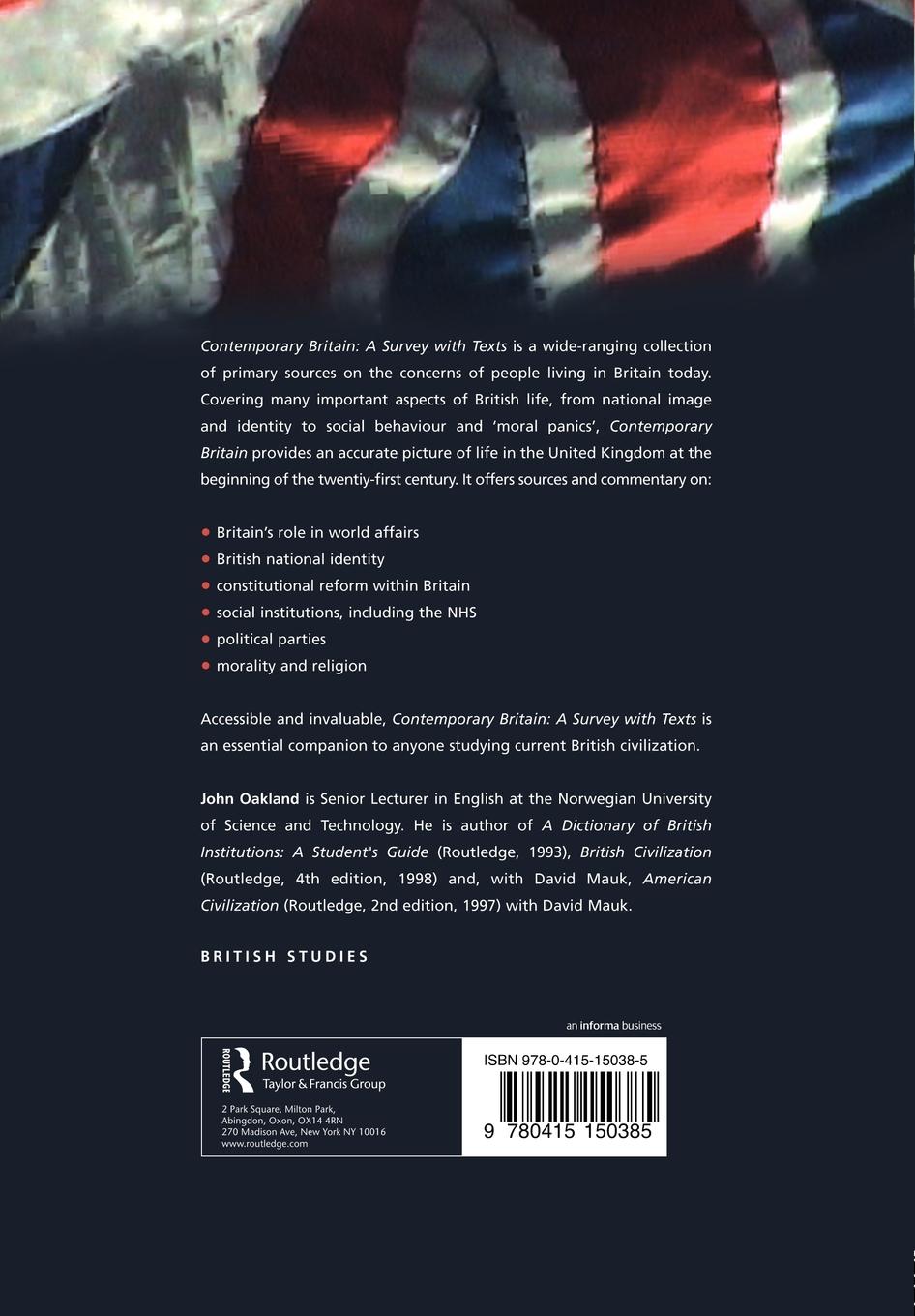 Rückseitencover Contemporary Britain