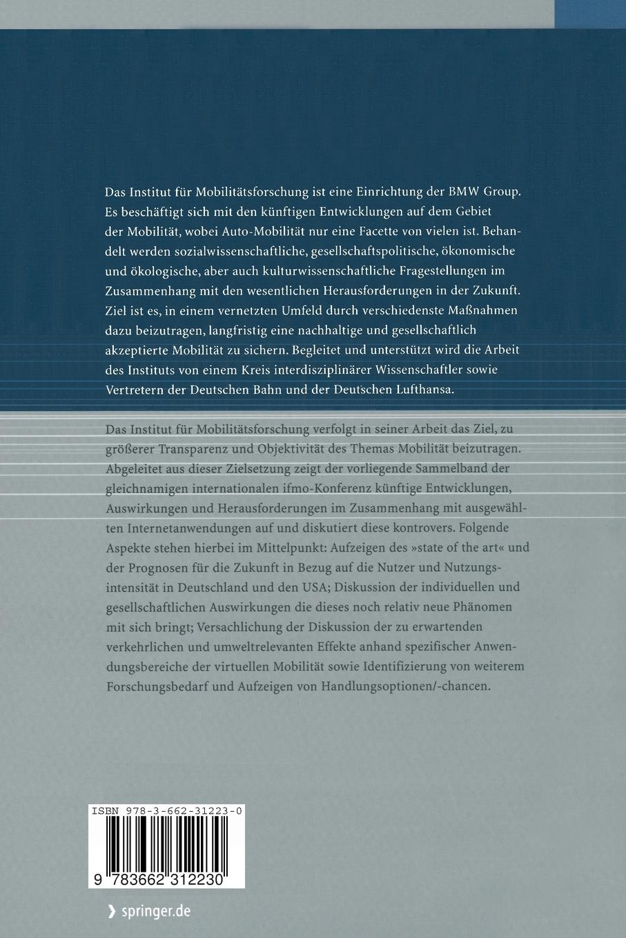 Rückseitencover Auswirkungen der virtuellen Mobilität