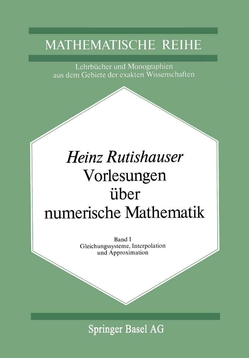 Vorderes Coverbild Vorlesungen über Numerische Mathematik
