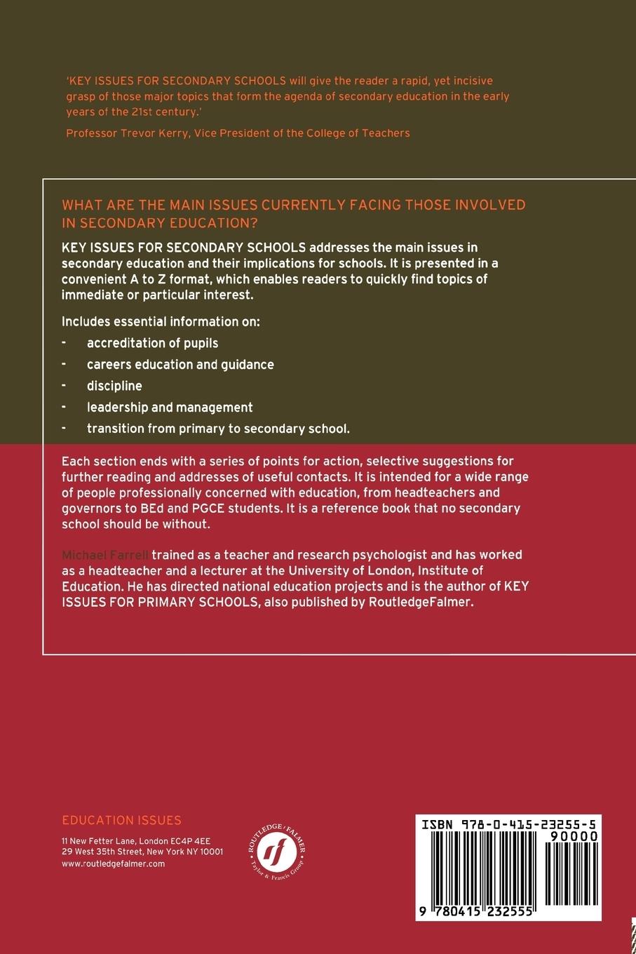 Rückseitencover Key Issues for Secondary Schools