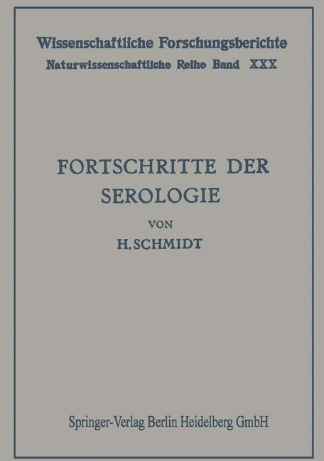 Vorderes Coverbild Fortschritte der Serologie