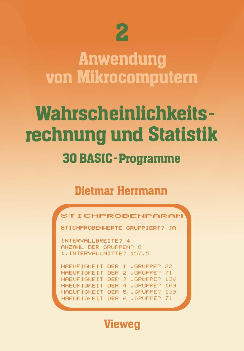 Vorderes Coverbild Wahrscheinlichkeitsrechnung und Statistik - 30 BASIC-Programme