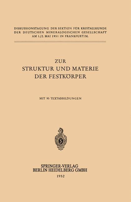 Vorderes Coverbild Zur Struktur und Materie der Festkörper