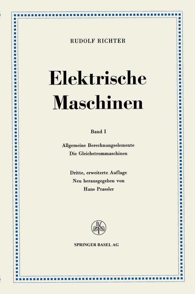 Vorderes Coverbild Elektrische Maschinen