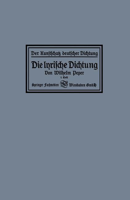 Vorderes Coverbild Die lyrische Dichtung
