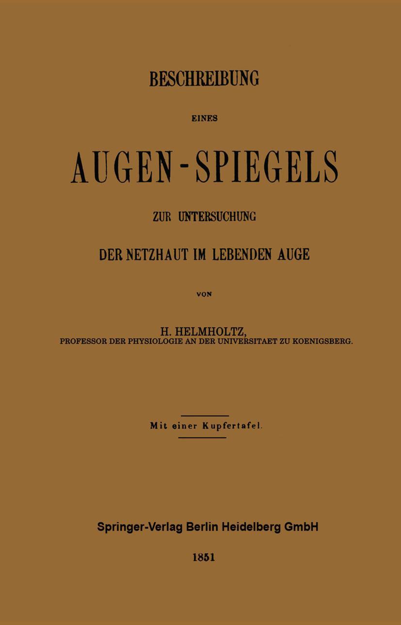 Vorderes Coverbild Beschreibung Eines Augen-Spiegels