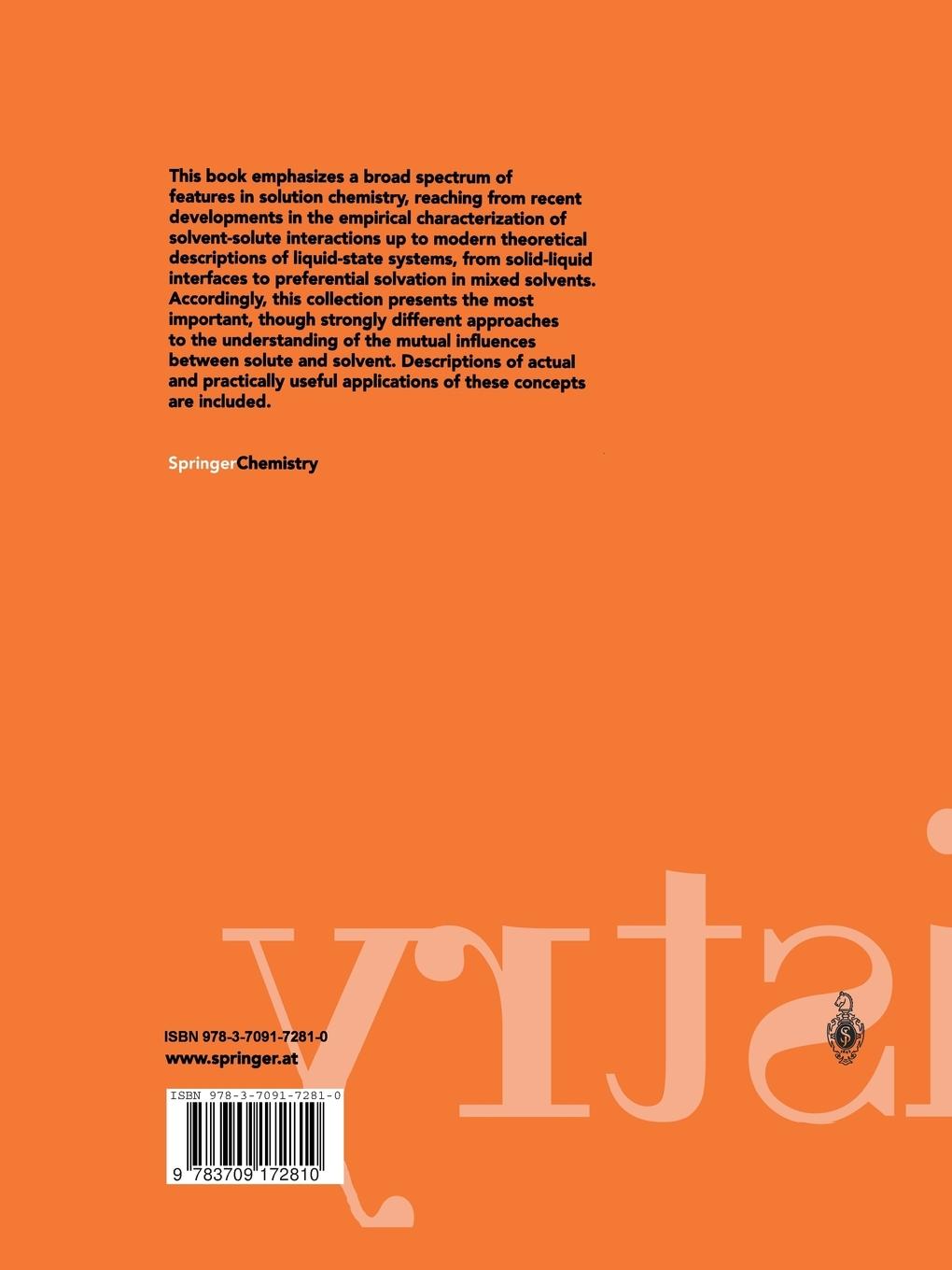 Rückseitencover Highlights in Solute-Solvent Interactions
