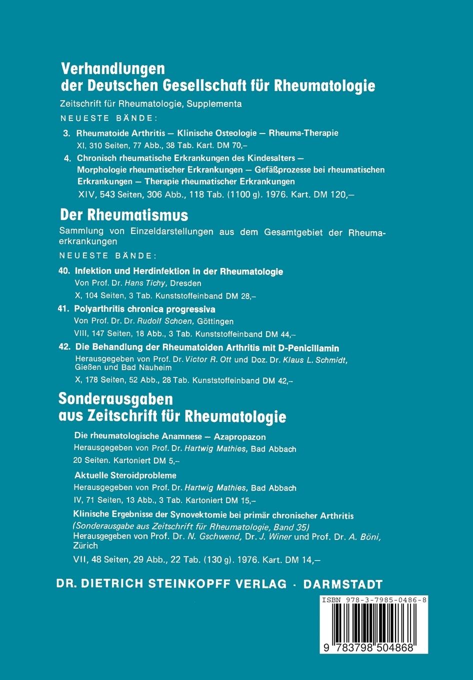 Rückseitencover Clinical Results of Synovectomy in Rheumatoid Arthritis
