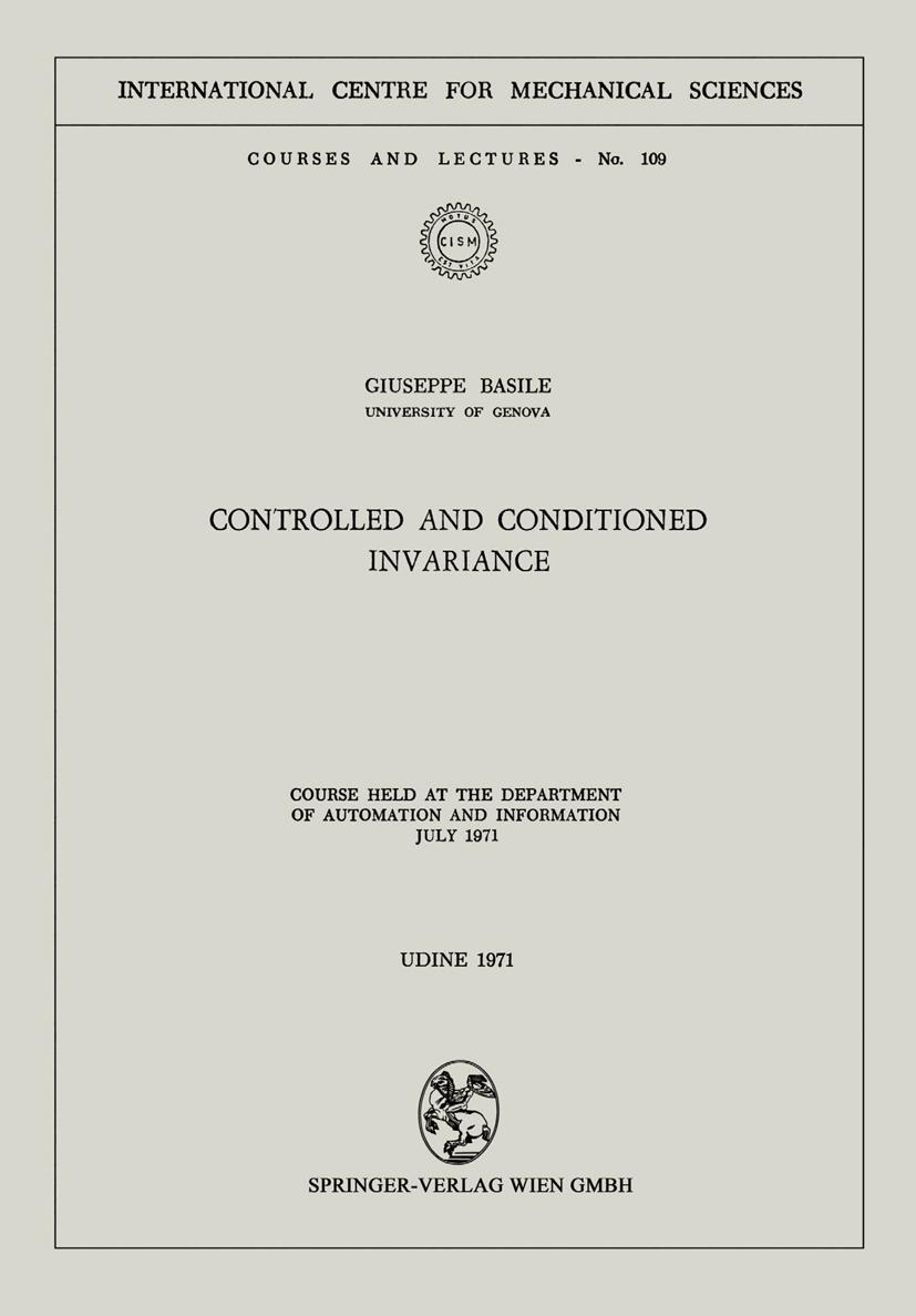 Vorderes Coverbild Controlled and Conditioned Invariance