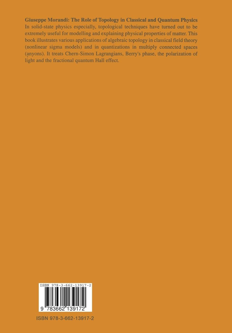 Rückseitencover The Role of Topology in Classical and Quantum Physics