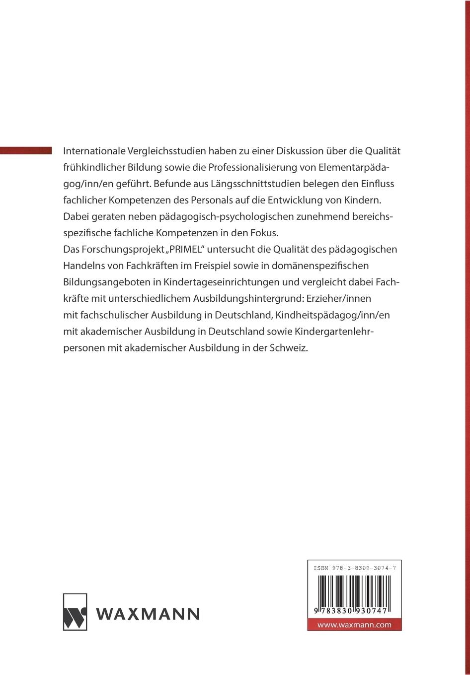 Rückseitencover Professionelles Handeln im Elementarbereich (PRIMEL)