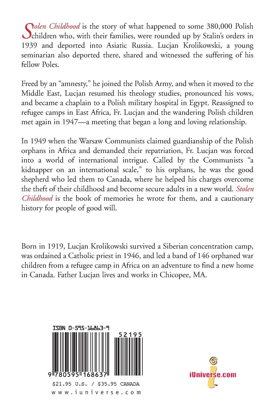 Rückseitencover Stolen Childhood