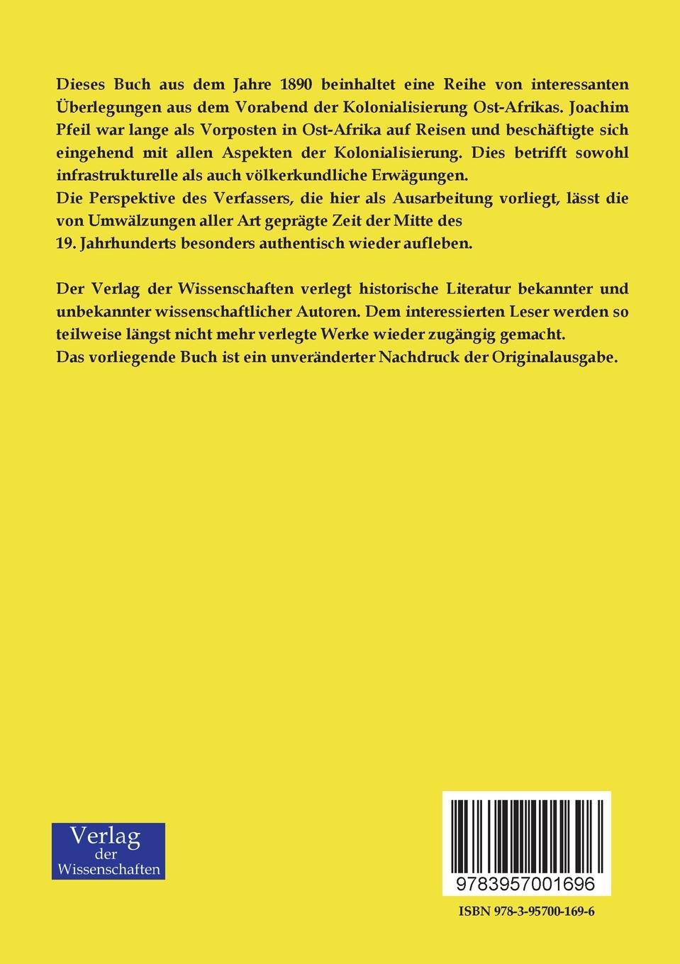 Rückseitencover Vorschläge zur praktischen Kolonisation in Ost-Afrika