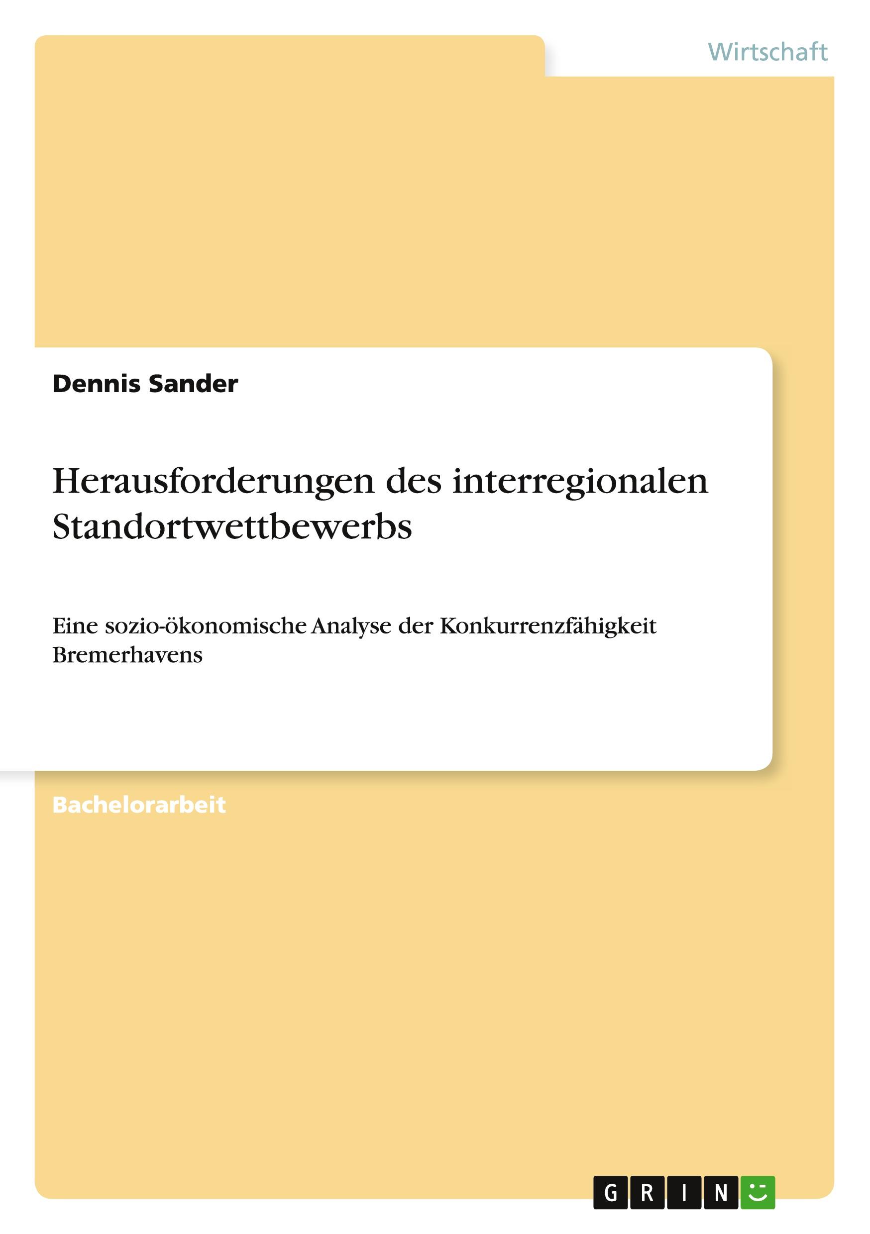 Vorderes Coverbild Herausforderungen des interregionalen Standortwettbewerbs