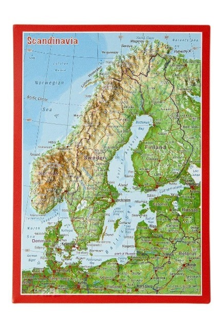 Vorderes Coverbild Reliefpostkarte Skandinavien