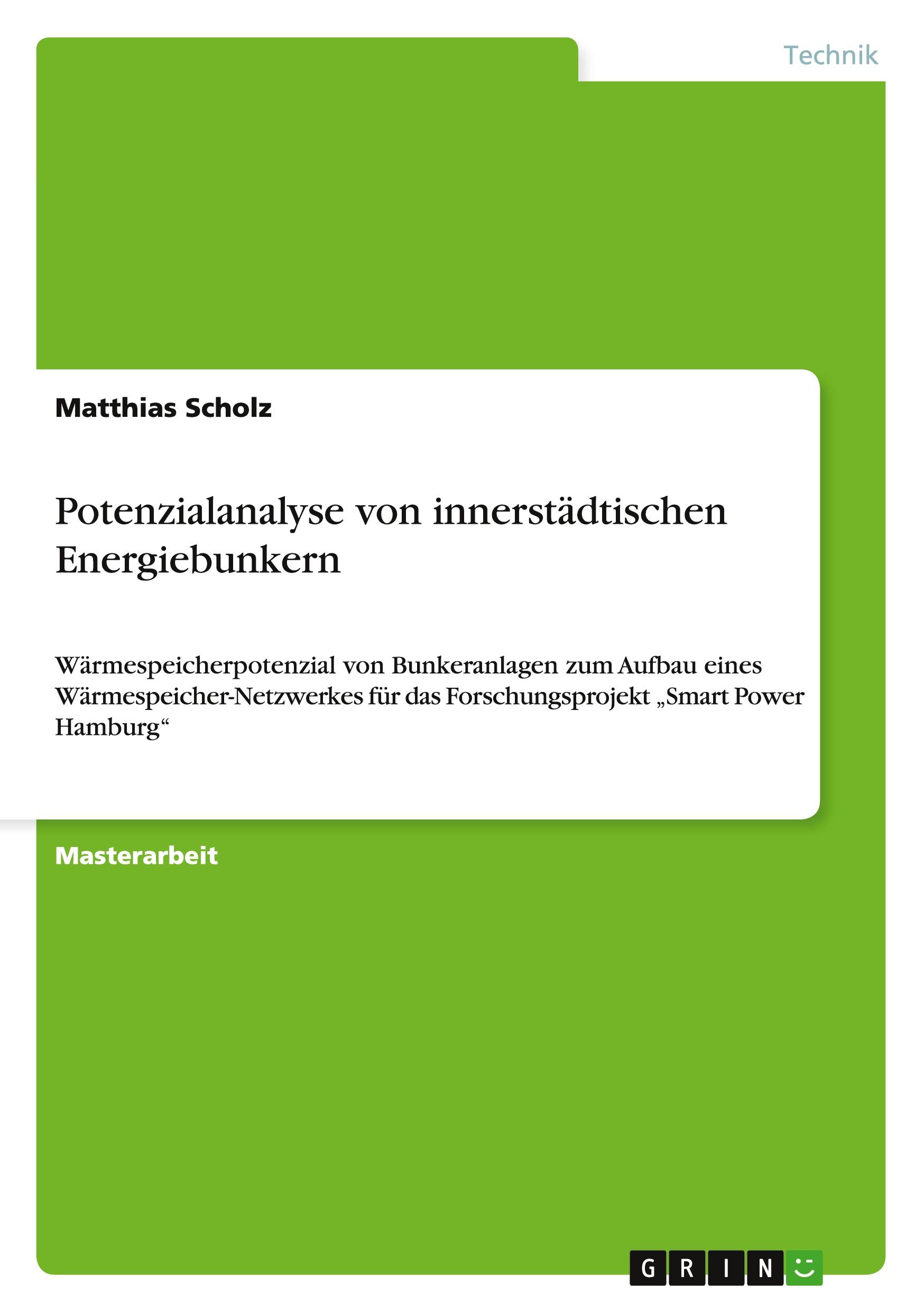Vorderes Coverbild Potenzialanalyse von innerstädtischen Energiebunkern