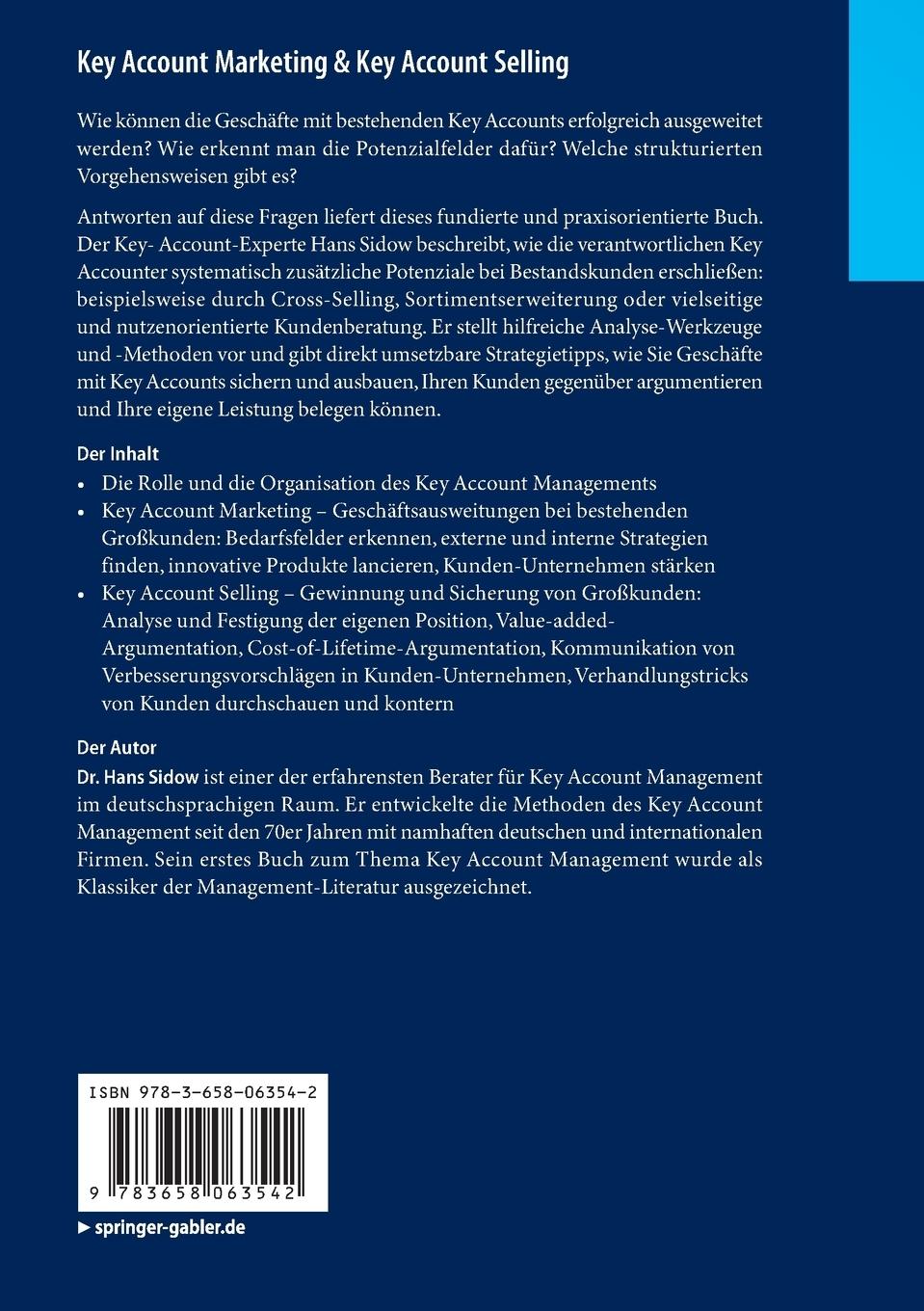 Rückseitencover Key Account Marketing & Key Account Selling