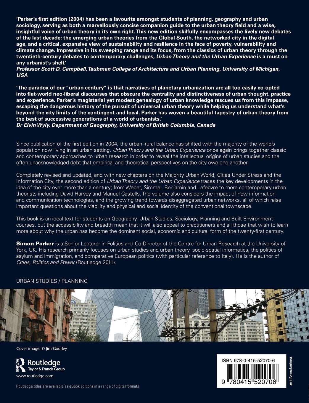 Rückseitencover Urban Theory and the Urban Experience