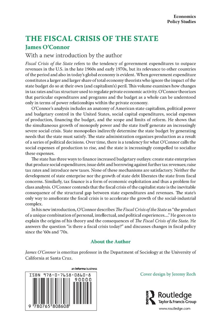 Rückseitencover The Fiscal Crisis of the State