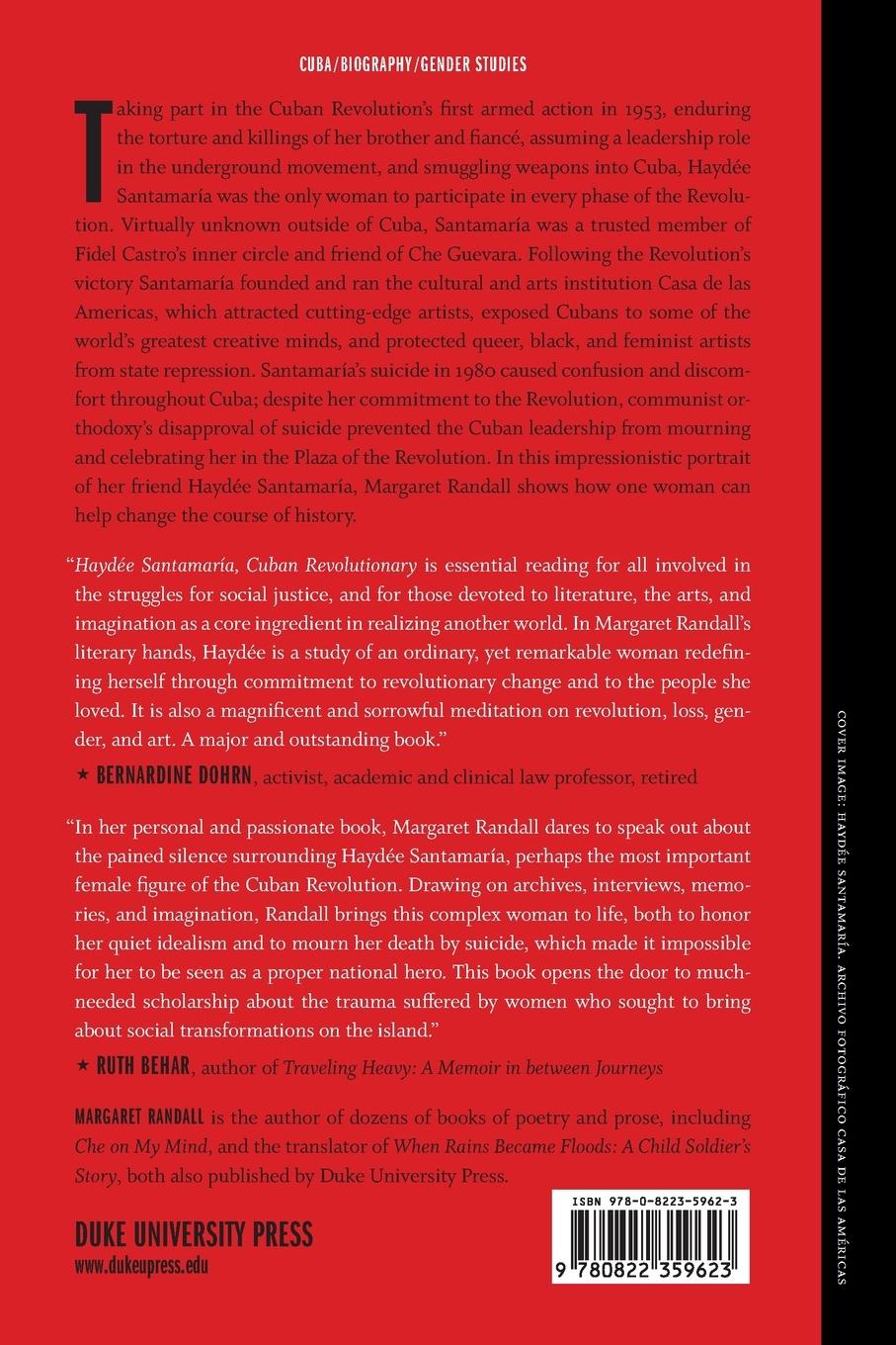 Rückseitencover Haydée Santamaría, Cuban Revolutionary