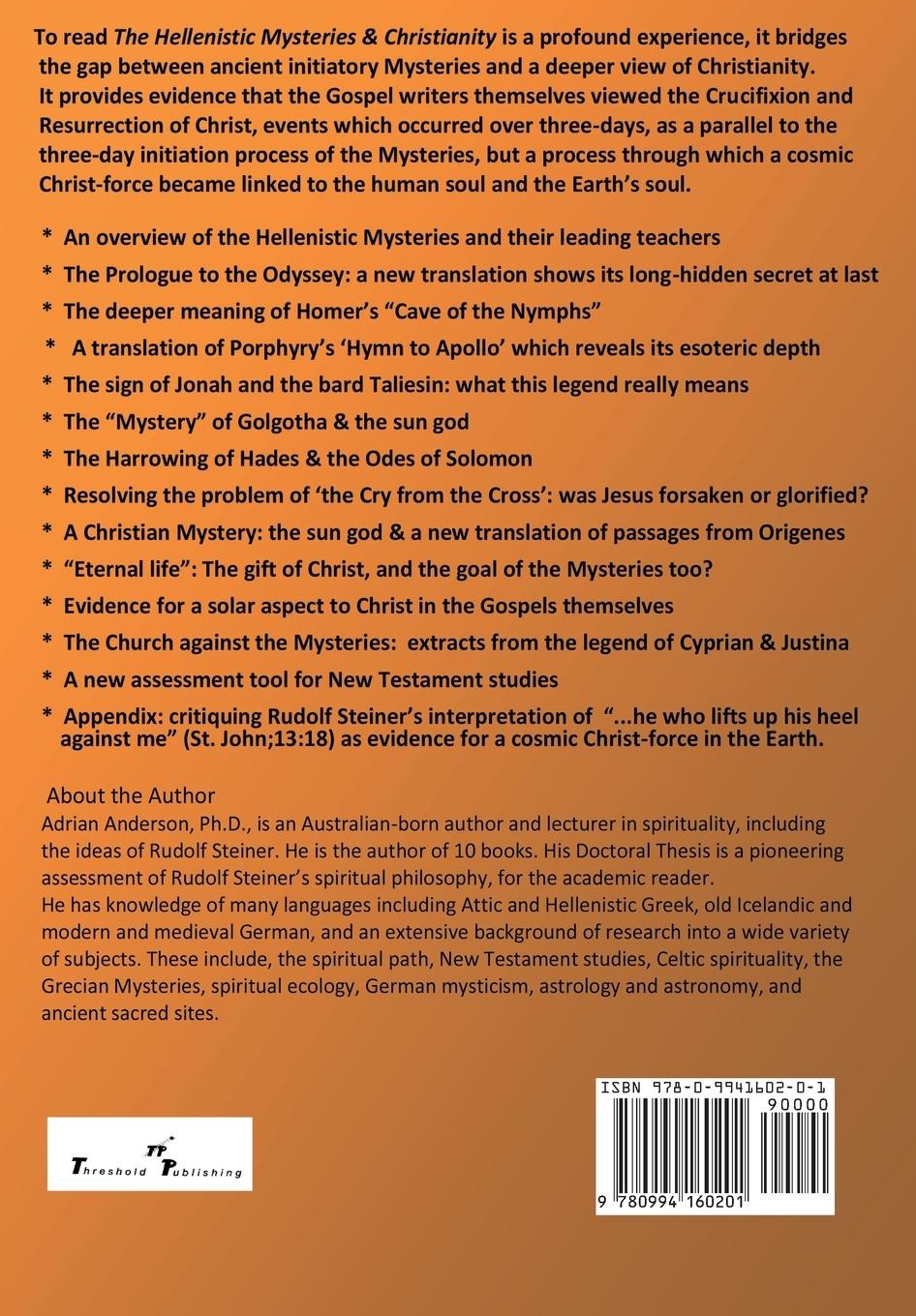 Rückseitencover The Hellenistic Mysteries & Christianity