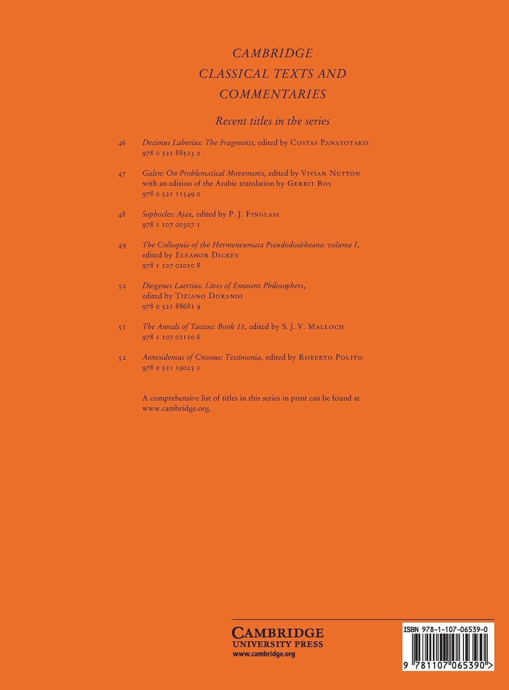 Rückseitencover The Colloquia of the Hermeneumata Pseudodositheana