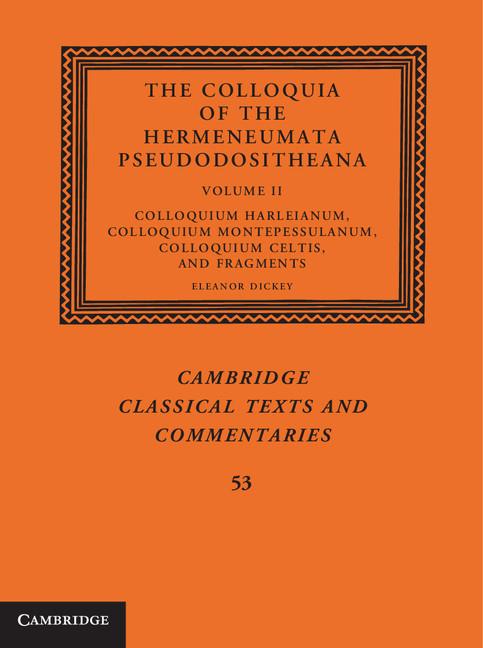 Vorderes Coverbild The Colloquia of the Hermeneumata Pseudodositheana