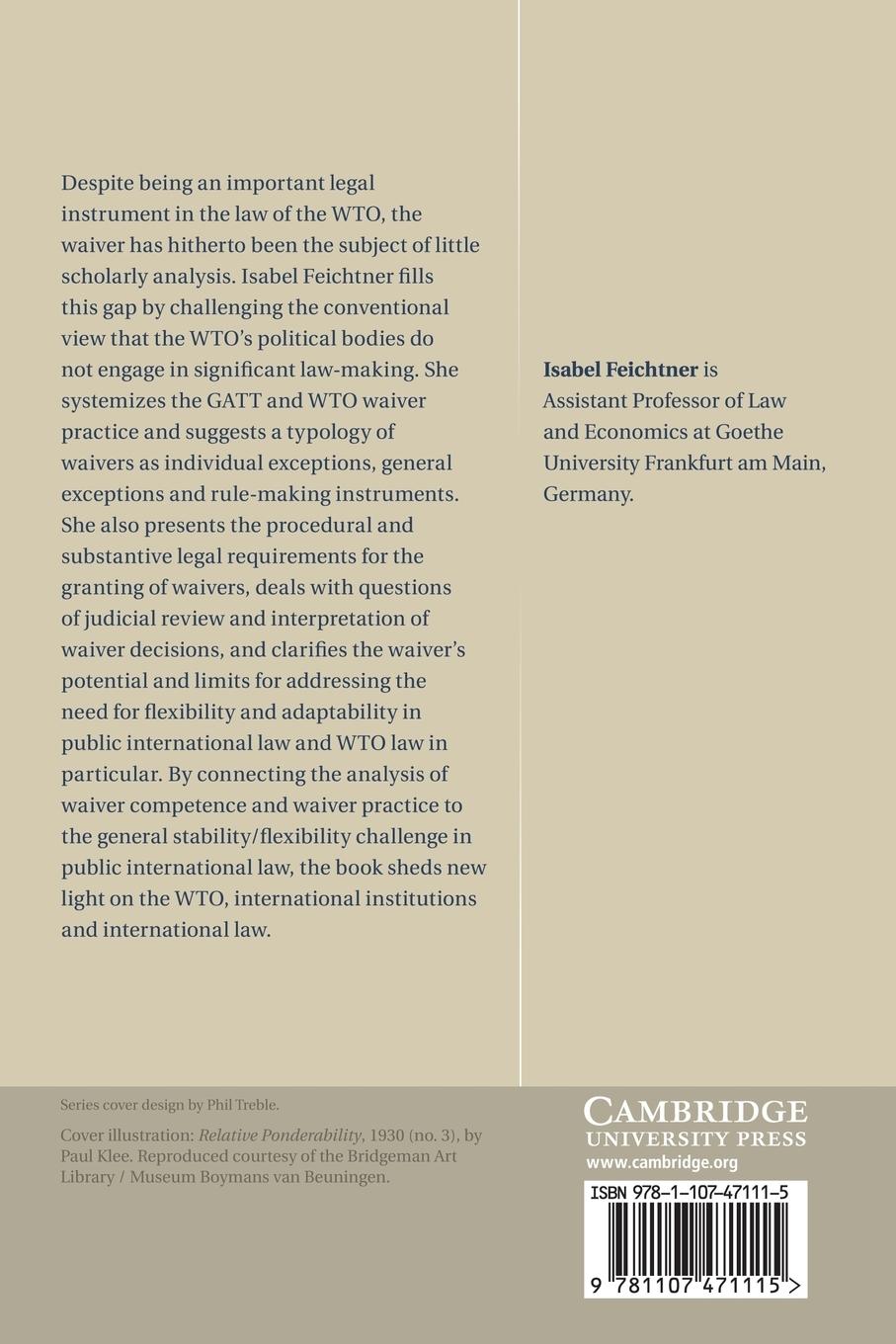 Rückseitencover The Law and Politics of Wto Waivers