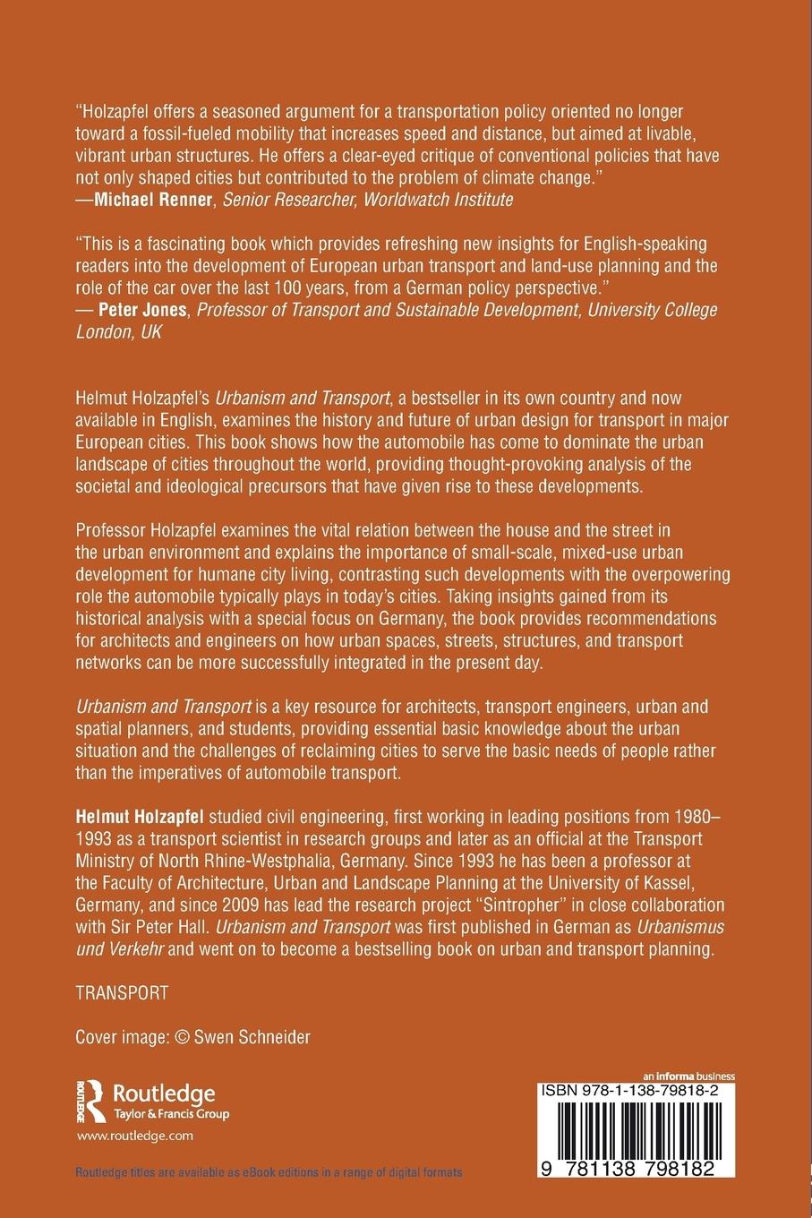 Rückseitencover Urbanism and Transport