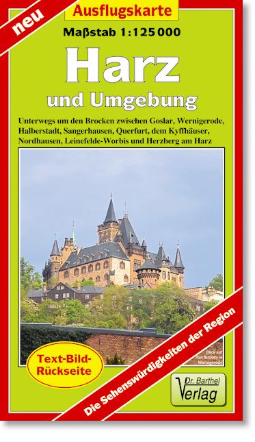 Vorderes Coverbild Harz und Umgebung Ausflugskarte 1 : 125000