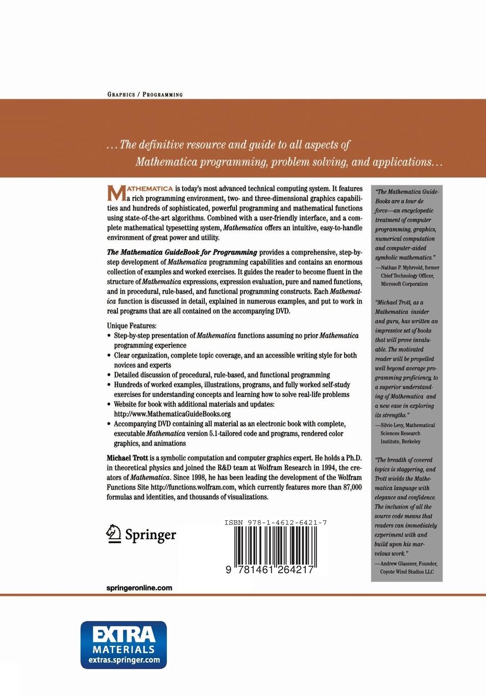 Rückseitencover The Mathematica GuideBook for Programming