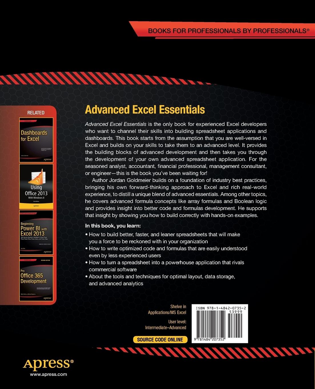 Rückseitencover Advanced Excel Essentials