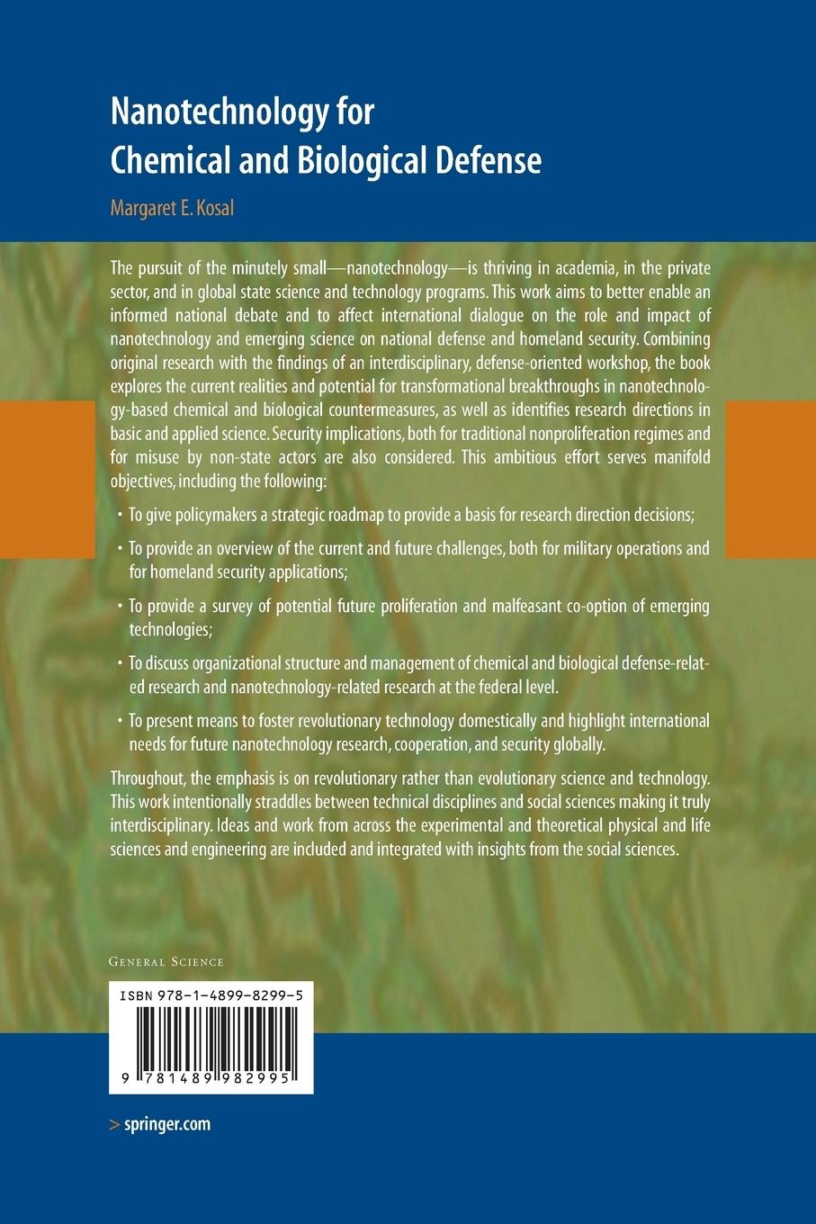 Rückseitencover Nanotechnology for Chemical and Biological Defense