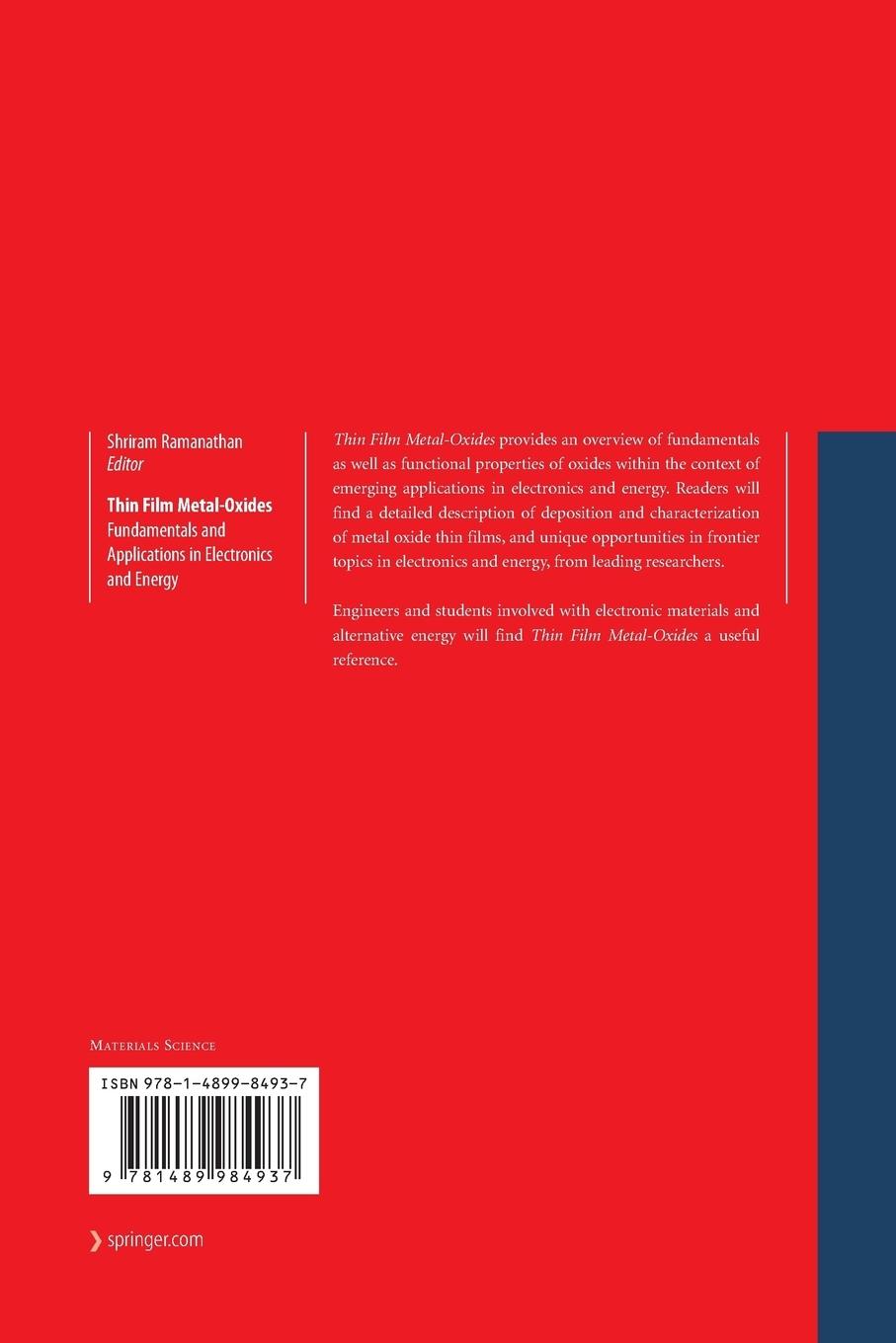 Rückseitencover Thin Film Metal-Oxides