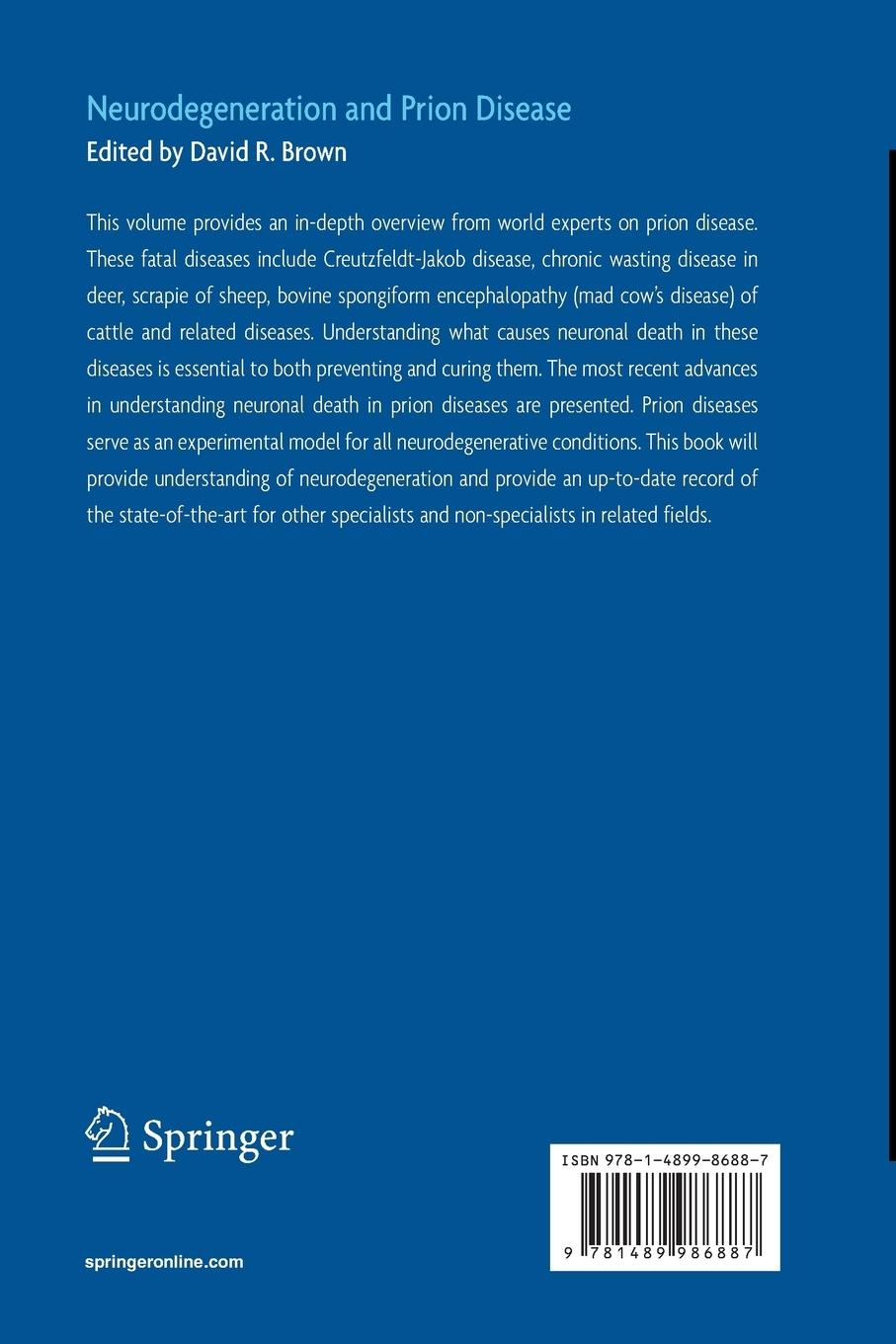 Rückseitencover Neurodegeneration and Prion Disease