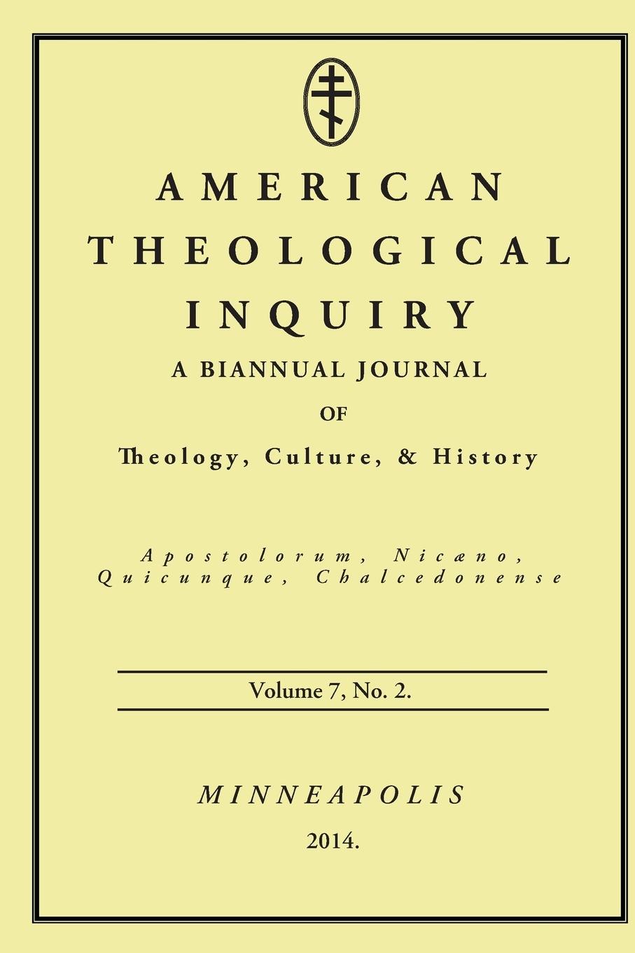 Vorderes Coverbild American Theological Inquiry, Volume Seven, Issue Two